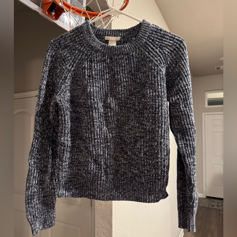 Women's navy and white sweater